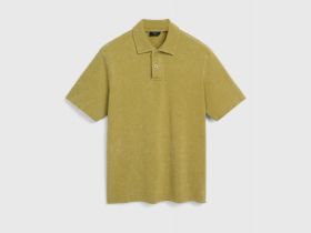 Поло из хлопка с эффектом стирки, Зеленый