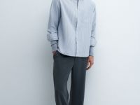 Рубашка из ткани оксфорд, Серый