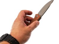 Складной нож Petrified BELUGA PFP01KMP, сталь K110, рукоять Brown Micarta