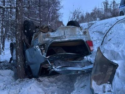 В Хангаласском районе Якутии перевернулся легковой автомобиль с пьяным водителем