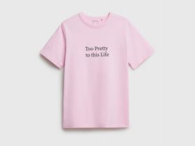 Футболка с принтом, Розовый