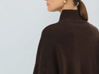 Свитер из мягкой пряжи с шерстью, Коричневый