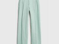 Брюки прямого силуэта со стрелками, Зеленый