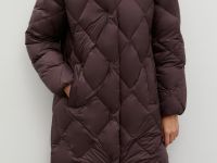 Стеганое пуховое пальто с капюшоном