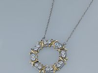 Колье из комбинированного золота с бриллиантами э4801кл06164900