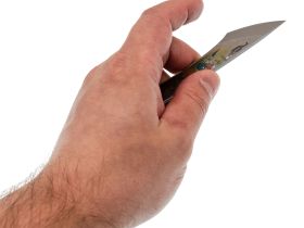 Нож N.C.Custom Киридаши Винни-Пух #1, сталь AUS-8, ножны оранжевый Kydex