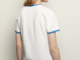 Футболка из хлопка с контрастной окантовкой