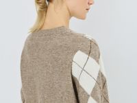 Джемпер с ромбами из пряжи с шерстью, Бежевый
