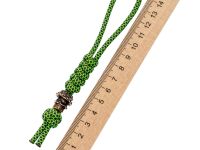 Темляк большой с бусиной "Грибок", изумрудный