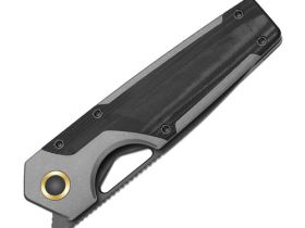 Складной нож Kizer Serpentine, сталь Elmax, рукоять титан/микарта, серый