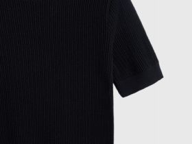 Ажурный джемпер с коротким рукавом, Черный