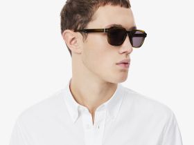 Мужская хлопковая рубашка Lacoste приталенного кроя