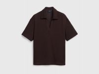 Трикотажное поло из вискозы, Коричневый