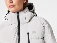 Женское стеганая куртка-пуховик Lacoste с капюшоном