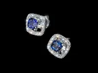 Пусеты из белого золота с сапфирами э4758пс10220616