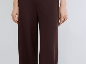 Широкие брюки из трикотажа, Коричневый