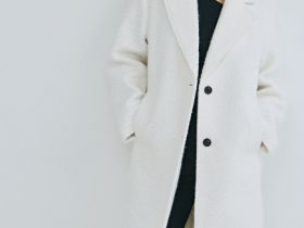 Длинное фактурное пальто, Бежевый