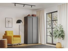 Шкаф-купе Тебар 2-90x210 Графитовый без зеркал