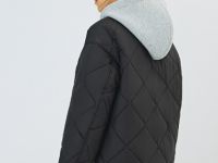 Стёганая куртка с капюшоном, Черный