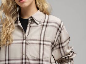 Рубашка прямого кроя в клетку