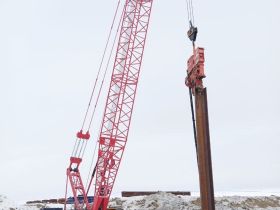 Завершено устройство свайного основания первой правобережной опоры Ленского моста