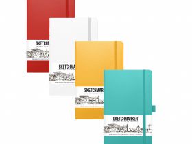 Блокнот для зарисовок Sketchmarker 13х21 см 80 л 140 г, твердая обложка Белый