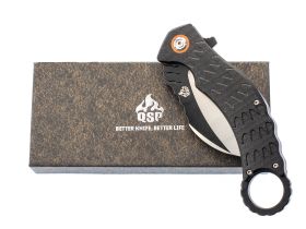 Складной нож керамбит QSP Eagle, сталь D2, рукоять черный G10