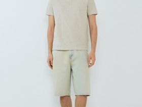 Поло из текстурированной ткани, Бежевый