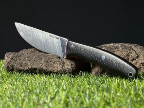 Нож с фиксированным клинком Vostron Onega, сталь Х12МФ, рукоять G10, черный