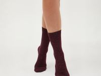 Носки Жанет, бордо/черные