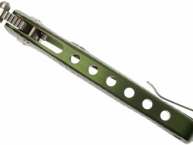 Нож складной LionSteel SR1A GS GREEN, сталь D2 Satin Finish, рукоять алюминий (Solid®), зелёный