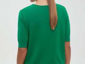 Джемпер с коротким рукавом и округлой горловиной