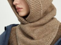 Вязаный капор с добавлением шерсти