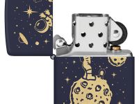 Зажигалка ZIPPO Lost in Space Design с покрытием Navy Matte, латунь/сталь, синяя, 38x13x57 мм