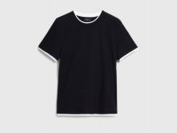 Футболка с контрастной окантовкой, Черный