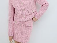 Юбка мини из твида, Розовый