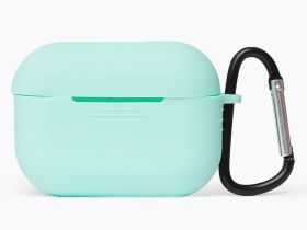 Чехол Protective Case для AirPods 4 силиконовый с карабином (тиффани)