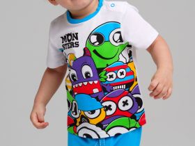 Комплект детский трикотажный для мальчиков: фуфайка (футболка), шорты