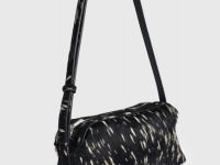 Сумка из натуральной кожи с мехом, Черный