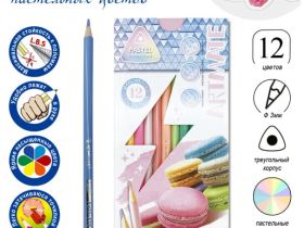 Набор карандашей пастельных ACMELIAE "Pastel Artmate" 12 цв, в картонном футляре