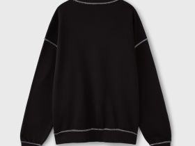 Чёрный свитшот оверсайз с принтом Глория Джинс