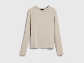 Лонгслив с содержанием модала и шёлка, Бежевый