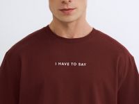 Пижамная футболка с текстовым принтом, Красный