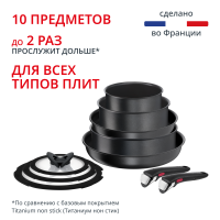 Набор посуды со съемной ручкой Ingenio Daily Chef Black 10 предметов 16/20/24/24/28 см L7629142
