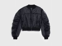 Бомбер из органзы для девочек, Черный