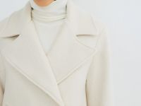 Короткое пальто из шерсти, Бежевый