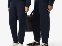 Спортивные хлопковые брюки Lacoste унисекс свободного кроя