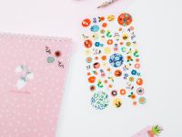 Наклейки гелевые MESHU "Meadow", 10*22см, 74 наклейки