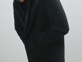 Однобортное пальто, Серый