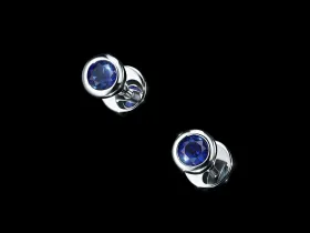Пусеты из белого золота с сапфирами э4777пс02210888